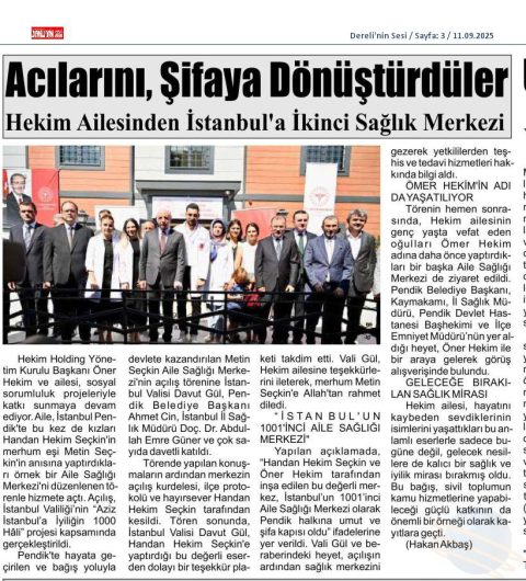 Dereli'nin Sesi Gazetesi - 11 Eylül 2025